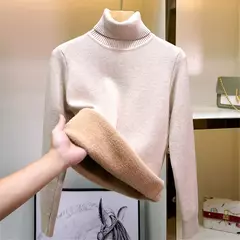 Blusas casuais Gola alta de lã, Blusa de lã para o inverno, Coleção inverno. - comprar online