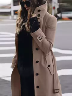Sobretudo Feminino Outono Inverno Quente e Sofisticado Emily