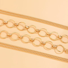 Imagem do Colar Corpo Body Chain Blogueiras e Artistas Sexy Corrente Corpo com Circulos.