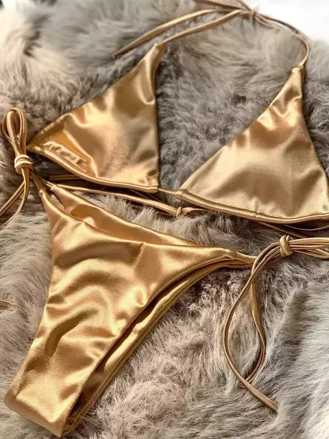 Biquini Metalizado Brilhante Sexy Emmily - comprar online
