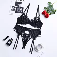 Lingerie Sexy Luxuosa, Lingerie com Renda Bordada, Lingerie Erótica. - comprar online