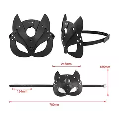 Kit Fetiche Máscara de Gato e Plug com Cauda de Pelúcia Preta - Clube das Coisas - Tudo para Você ficar mais Linda e Sexy