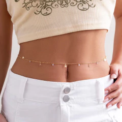 Imagem do Corrente de Cintura Body Chain Sexy Delicado com pedrinhas brilhantes Dai.