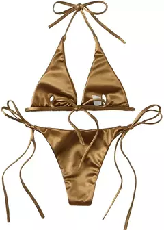 Biquini Metalizado Brilhante Sexy Emmily - comprar online