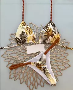 Biquíni elegante estampado com alça trançada Sophia