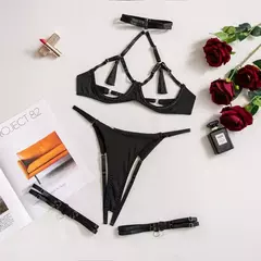 Conjunto de Lingerie Sexy Tentação 3 Peças Amora - comprar online