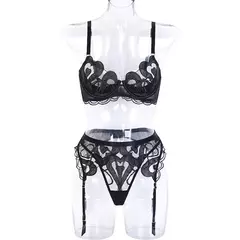 Lingerie Sexy Luxuosa, Lingerie com Renda Bordada, Lingerie Erótica. - loja online