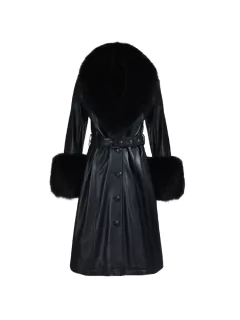 Sobretudo de Luxo com Gola e Punho de Pelo de Raposa Anne. na internet