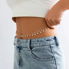 Imagem do Corrente de Cintura Body Chain Sexy Delicado com pedrinhas brilhantes Dai.