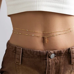 Corrente de Cintura Body Chain Sexy Delicado com pedrinhas brilhantes Dai.