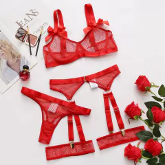 Lingerie Sexy Neon, Lingerie Erótica, Lingerie Linda Com Meias e Laços Milla. - comprar online