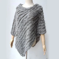 Poncho Rihanna Elegante de Pele de Coelho Xale. - loja online