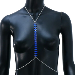 Colar de Corpo Body Chain com Cristais Azuis Sexy Emily. - Clube das Coisas - Tudo para Você ficar mais Linda e Sexy