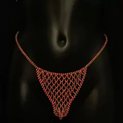 Calcinha Joias para o Corpo Sexy com Strass Azul, Malha de Cristal Sexy. - comprar online