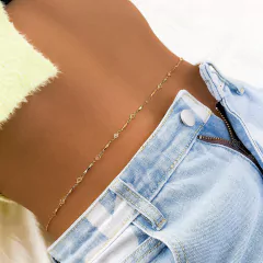 Corrente de Cintura Body Chain Sexy Bolinhas Dupla Esteffany.