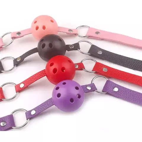 Mordaça Erótica Bola de Couro Fetiche Brinquedo Erótico