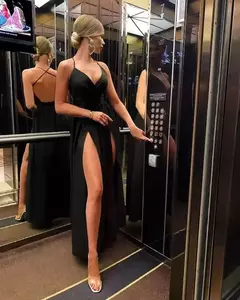 Vestido com fenda profunda, Vestido sexy, vestido elegante, Vestidos. na internet