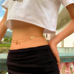 Corrente de Cintura Body Chain Sexy Bolinhas Dupla Esteffany. - loja online