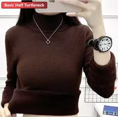 Blusas casuais Gola alta de lã, Blusa de lã para o inverno, Coleção inverno.