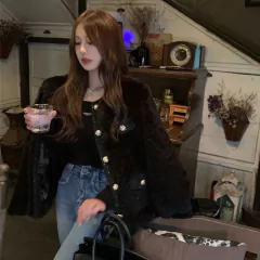 Casaco de Lã de Cordeiro Estilo Europeu Ashiley. - loja online