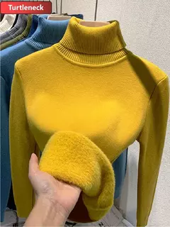 Imagem do Blusas casuais Gola alta de lã, Blusa de lã para o inverno, Coleção inverno.