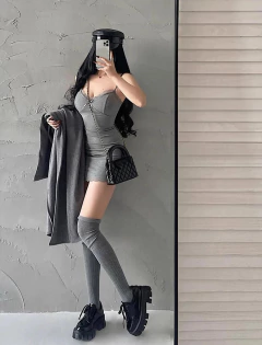 Vestido de alcinha, com Detalhes de Renda Lindo Casual. - loja online