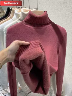 Blusas casuais Gola alta de lã, Blusa de lã para o inverno, Coleção inverno.