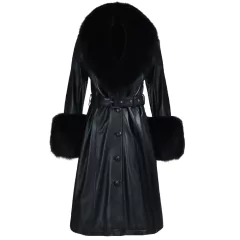 Sobretudo de Luxo com Gola e Punho de Pelo de Raposa Anne. - comprar online