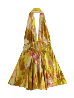 Mini Vestido Sexy Estampado e Decote em V. - loja online