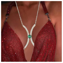 Colar de Corpo com Pedras Coloridas de Strass Body Chain Blogueira Luxo Sexy. - comprar online