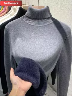 Blusas casuais Gola alta de lã, Blusa de lã para o inverno, Coleção inverno. - comprar online