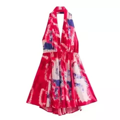 Imagem do Mini Vestido Sexy Estampado e Decote em V.