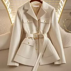 Casaco Elegante Moda Britânica Forrado Confortavel e Quente Único - comprar online