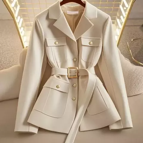 Casaco Elegante Moda Britânica Forrado Confortavel e Quente Único - comprar online