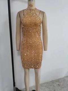 Vestido Curto Zayra de Lantejoulas Brilhantes. - loja online