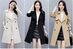 Imagem do Sobretudo Feminino Elegante Outono Inverno com Fecho em Botão e Cinto Grace