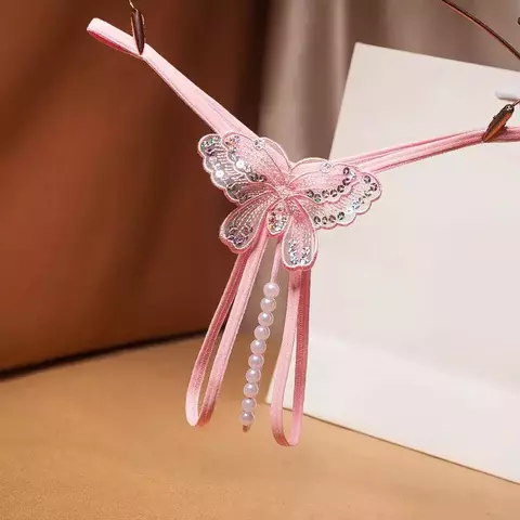 Calcinha Sexy de Pérolas e Lantejoulas Bordadas, Calcinha Fio Dental Erótico