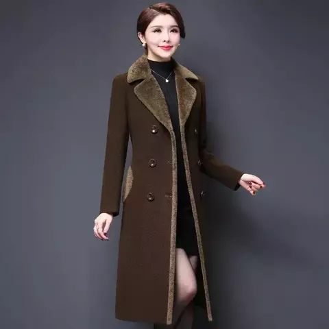 Sobretudo de Lã Quente Longo Moda Europeia Vania - comprar online
