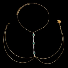 Colar de Corpo Body Chain com Pedras e Strass Elionor. na internet