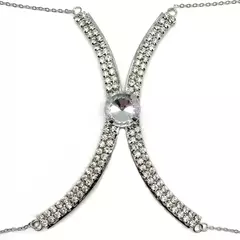 Colar de Corpo Body Chain Blogueira Verão Luxo Cristal Verde Madison. - Clube das Coisas - Tudo para Você ficar mais Linda e Sexy