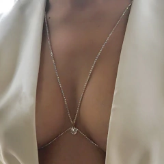 Corrente para corpo de Strass com Pingente de Coração ou Ponto de Luz Jooy.