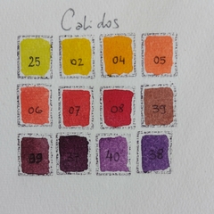 Set de Acuarela CÁLIDOS 12 Colores - Acuarelas La Belgrano