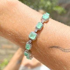 Pulseira Pedra Fusion Esmeralda colombiana.