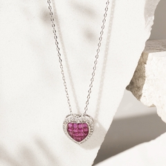 Colar cristal Turmalina rosa e ródio - comprar online