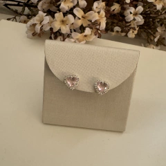 Brinco prata 925 Pedra Fusion morganita (rosa claro) - comprar online