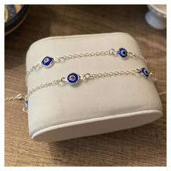 PULSEIRA OLHO GREGO PRATA