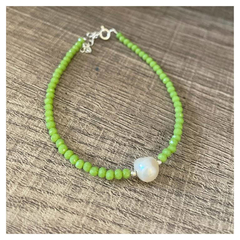 PULSEIRA DE CRISTAL COM PÉROLA BARROCA