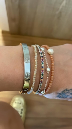 PULSEIRA DE CRISTAL COM PÉROLA BARROCA - Tigresse Acessórios