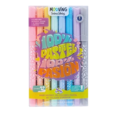 Marcadores Pastel x 8 **Mooving**
