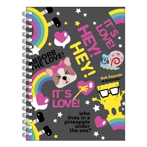 16x21 Tapa Dura “Bob Esponja + Simones” 80 hojas